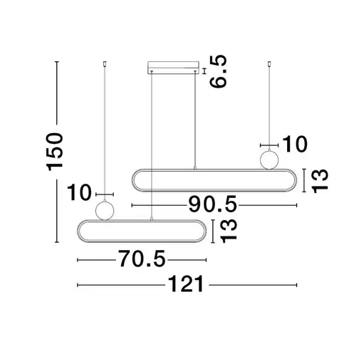 Nowoczesna lampa wisząca TURVIANO LE45490 LED 49W 3200 K złota czarna