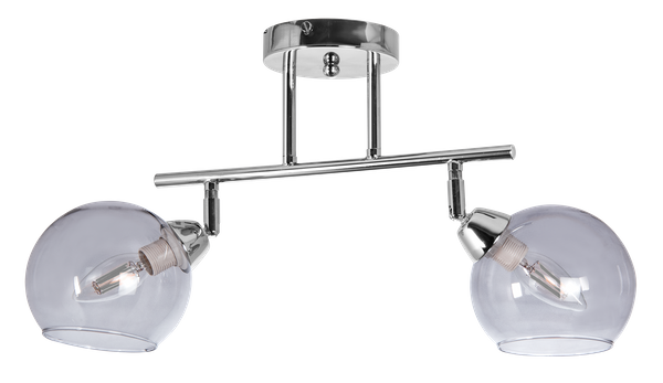 Lampa sufitowa VEN K165-2 loftowa szklana chrom przydymione