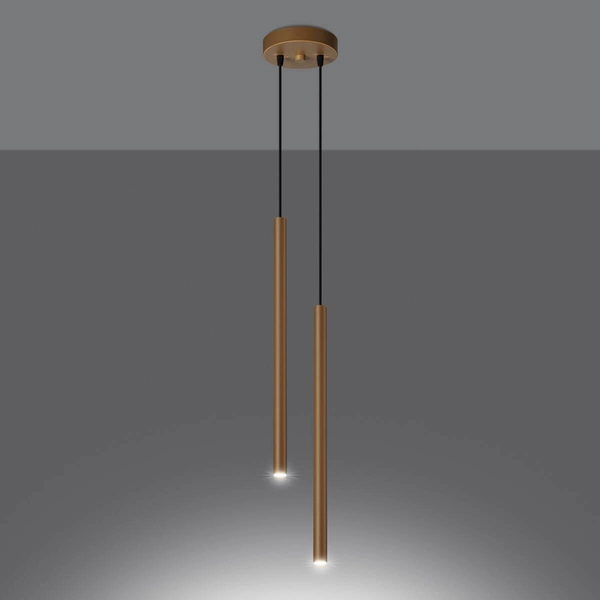 Lampa zwisowa podwójna Pastelo SL.1305 rurki sople złota