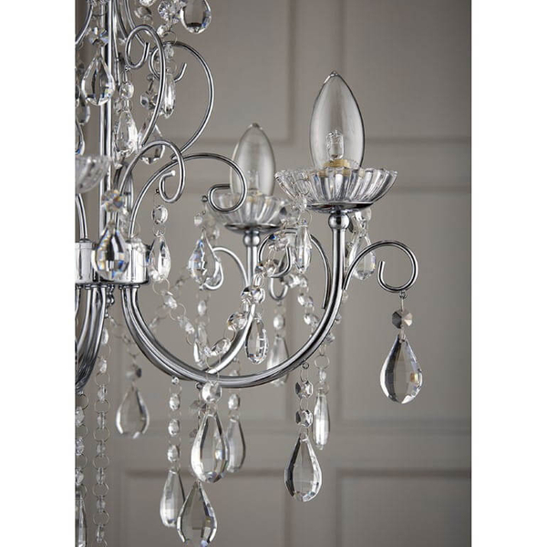 Łazienkowa lampa wisząca Tabitha 61384 Endon crystals glamour IP44 chrom