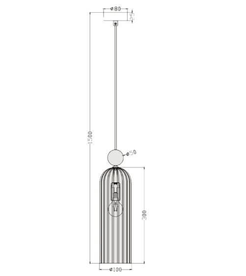 Wisząca lampa tuba Piega LP-939/1P amber Light Prestige bursztynowy szklany zwis do salonu