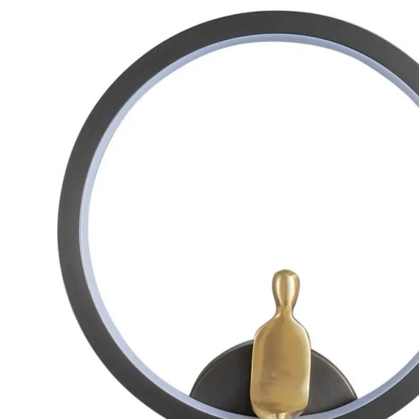 Ścienna lampa ring AMICI ST-B3607 black Step LED 10W 3000K czarny złoty