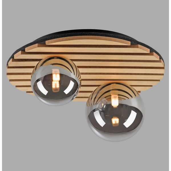 Kinkiet naścienny do sypialni GREEN STIK 15208-79 bańki drewniany