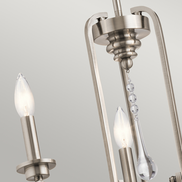 Lampa wisząca świecznikowa QN-KARLEE3 łezka srebrna