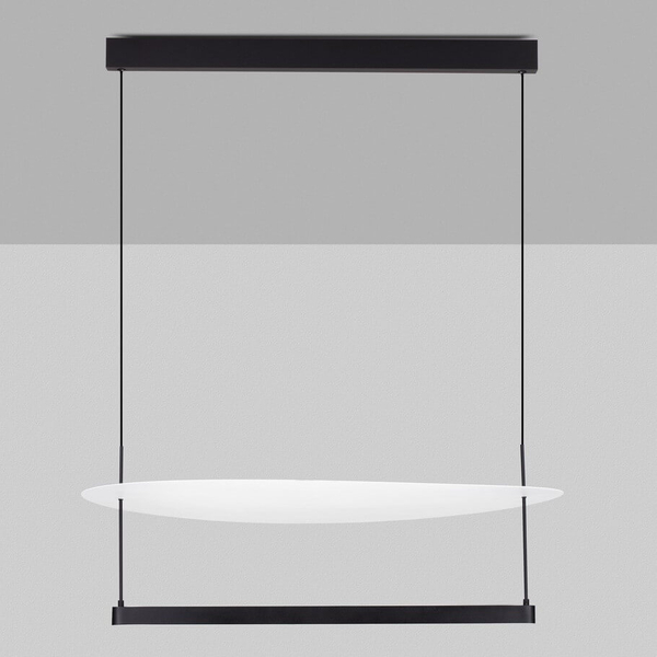 Zwisająca lampa do salonu TIRAQUE LE44630 LED 55W 3000K plate czarna biała