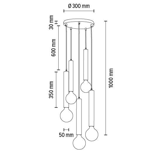 Lampa wisząca BARREL 16709504R loftowa metalowy zwis kaskada czarna