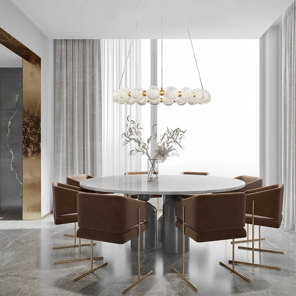 Okrągła wisząca lampa Diamond LP-2202/18P GD Light Prsetige szklana złota