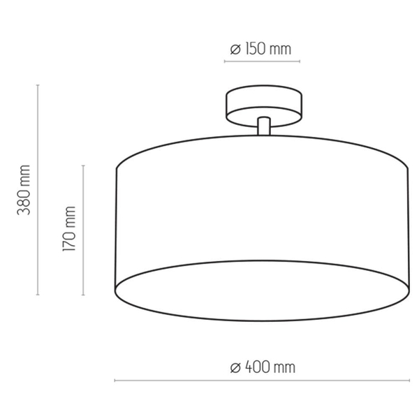 Minimalistyczna lampa sufitowa Rondo 4246 TK Lighting z tkaniny czarna