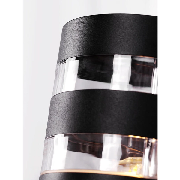 Zewnętrzny kinkiet elewacyjny Solin K-8205 Kaja IP44 tuba metalowy czarny