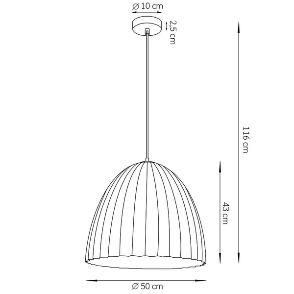 Lampa wisząca Telma 32021 Sigma nad stół karbowana czarna miedziana