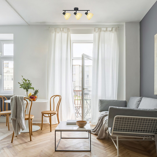 Ruchome reflektorki Rattan 3135 2-punktowa lampa natynkowa brązowa