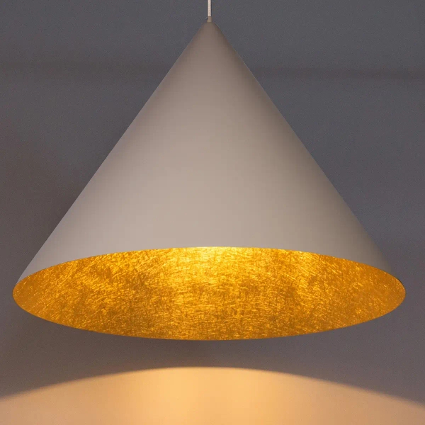 Sypialniana wisząca lampa VESUVIO 41070 stożek złota beżowa