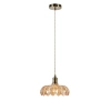 Lampa wisząca szklana KURAGE bursztynowa 108858 1xE27 retro do jadalni