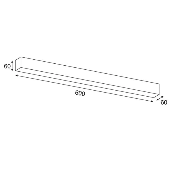 Lampa natynkowa podłużna Lupinus 3115001103-1 Elkim LED 8W 3000K liniowa czarna