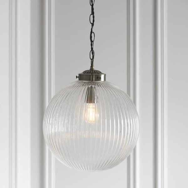 Kulista lampa wisząca Brydon 71124 Endon rustykalna mosiądz przezroczysta