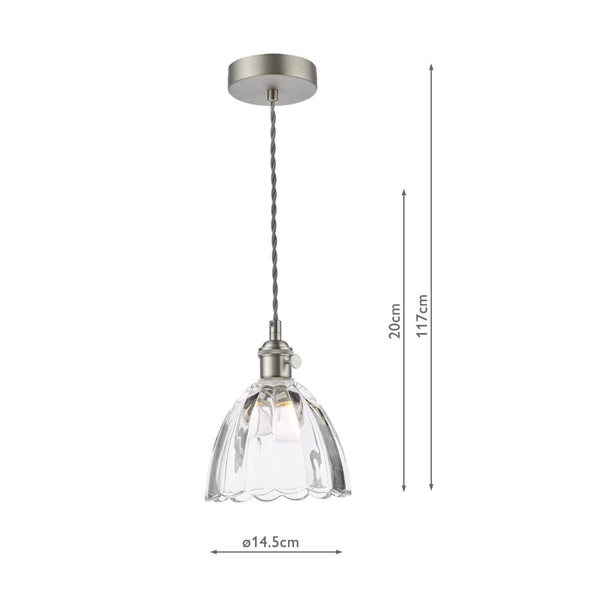 Salonowa lampa wisząca Hadano HAD0161-11 szklana chrom przezroczysty