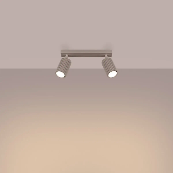 Ryflowana lampa sufitowa KARBON SL.1763 podwójna tuba kaszmirowa