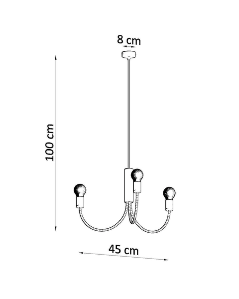 LAMPA wisząca SL.0856 świecznikowa OPRAWA metalowy zwis czarny