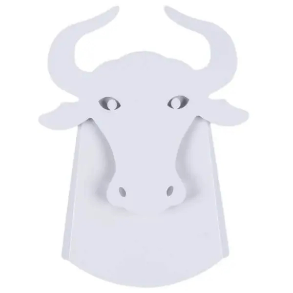 Ścienna lampa ORIGAMI BULL-W metalowa byk LED 6W 3000K biały
