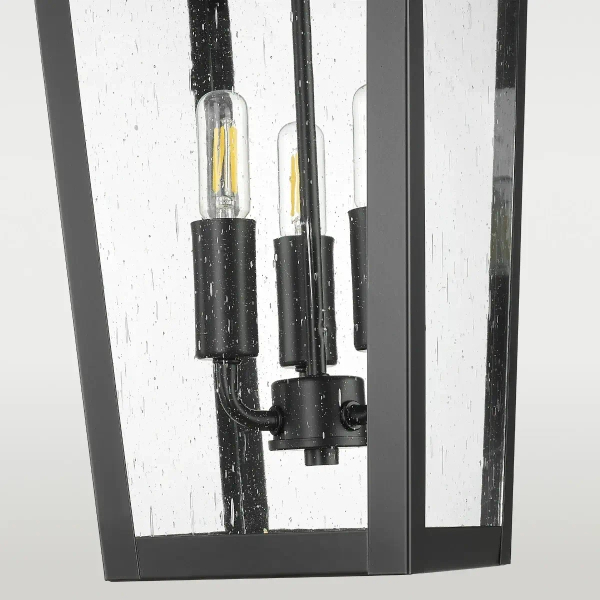 Klasyczna lampa wisząca Zurich P03630BK Cosmolight IP23 nad stół szkło czarny