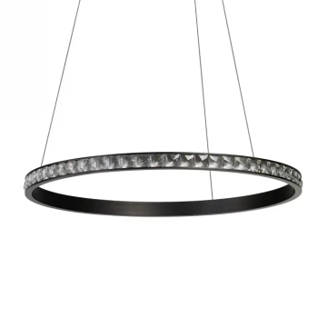 Lampa wisząca pierścieniowa do salonu AZALEA LED 30W 3000K  AZ6772 metalowa ring czarna