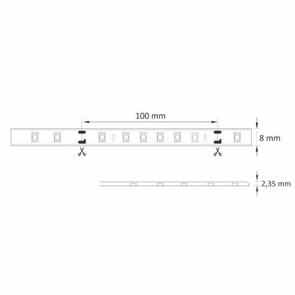 Taśma ledowa z zasilaczem zestaw 2m 324177 LED 9W 4000K 24V IP65 biała