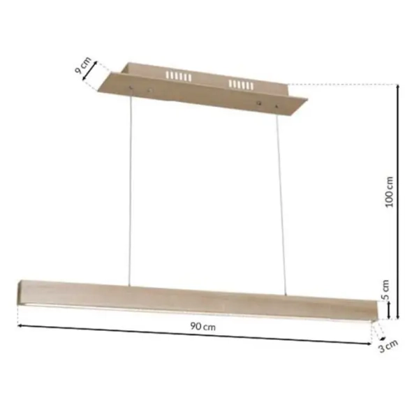 Liniowa lampa wisząca TIMBER MLP568 LED 18W 3000K do jadalni drewniana