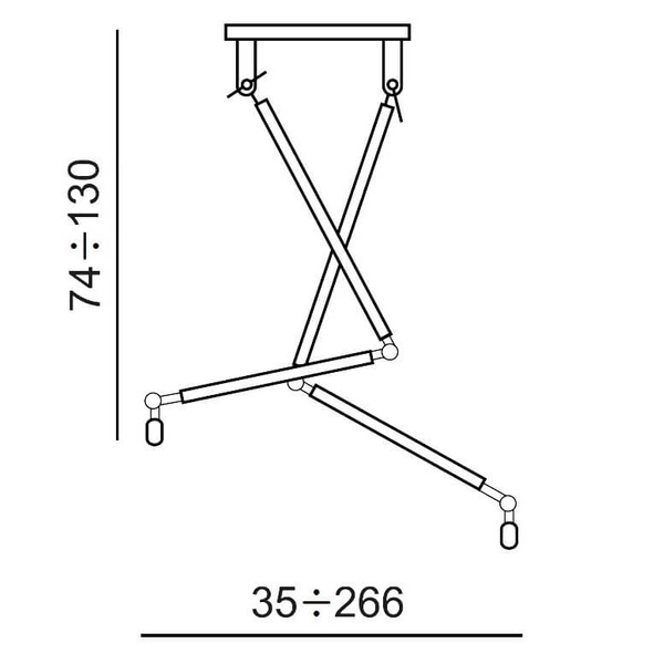 Regulowana lampa wisząca Zyta AZ1846+2xAZ2593 Azzardo srebrna czarna