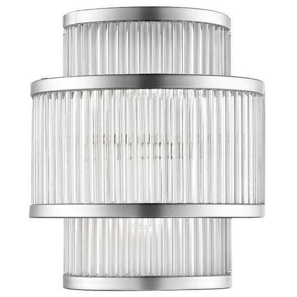 Klasyczna Lampa ścienna SERGIO W0528-02B-B5AC szklana kinkiet srebrny