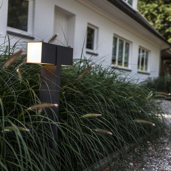 Stojąca lampa CUBA 7193801118 prostokątna LED 23W 3000K słupek IP54 szary