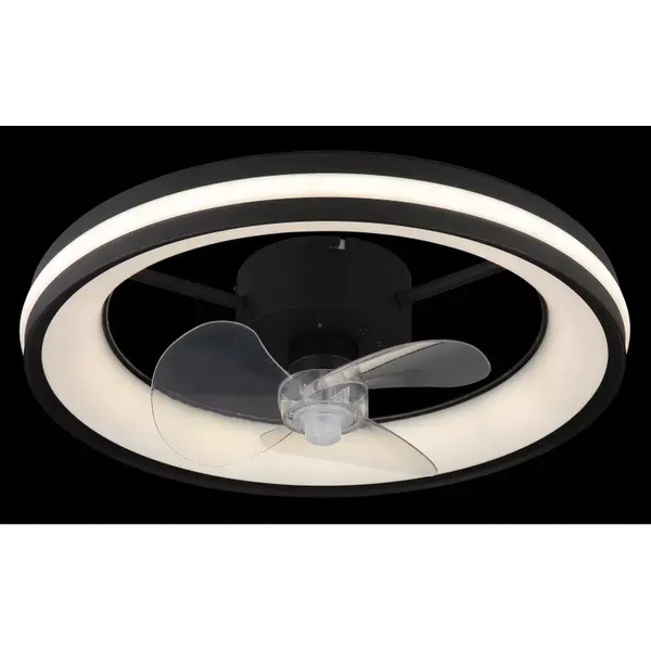 Okrągły lampowentylator GATIAN 3651 Globo LED 30W 2700-6500K czarny biały