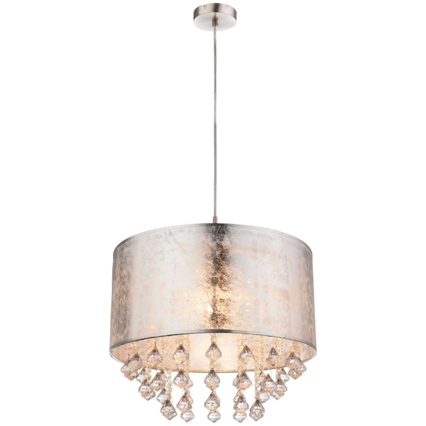 LAMPA wisząca AMY 15187H3 Globo okrągła OPRAWA abażurowa ZWIS z kryształkami glamour crystal złoty