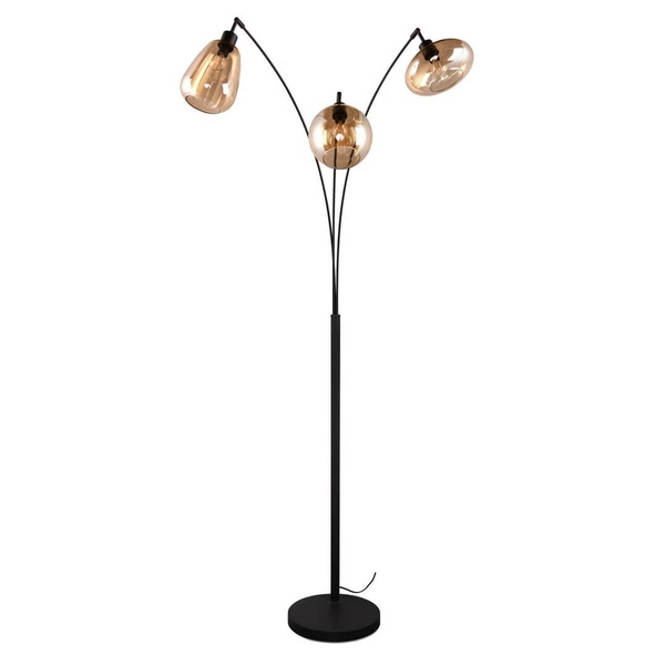 Loftowa lampa stojąca VESTARI DL313417000 do salonu kule czarna bursztynowa