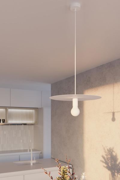 LAMPA wisząca SL.0852 metalowa OPRAWA loftowy ZWIS dysk biały