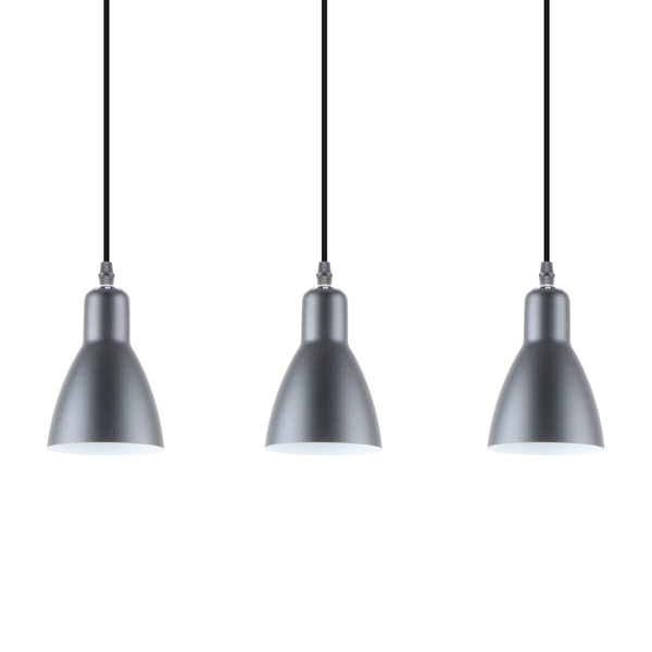 Potrójna lampa wisząca Mora A8102-3A Zumaline klosze metalowe czarne białe