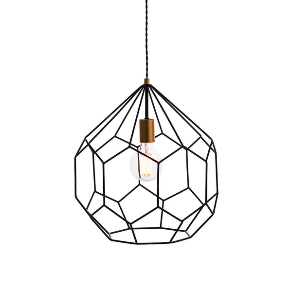 Geometryczna lampa wisząca Deco 76686 czarny złoty