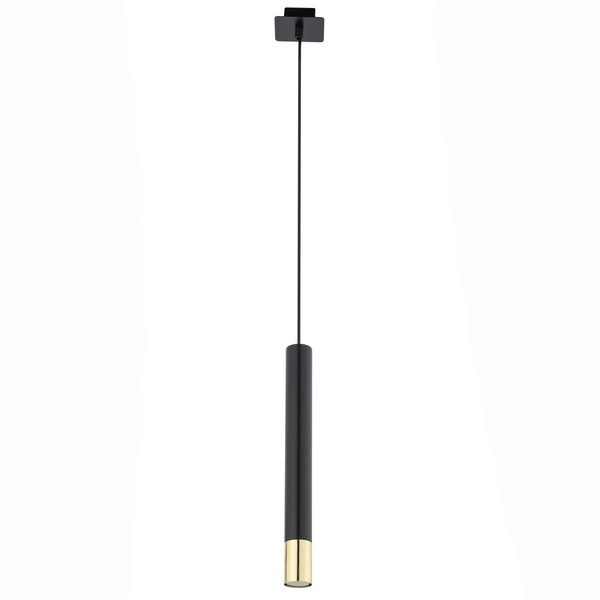 Wisząca lampa Sopel Grand 33393 okrągły zwis tuba czarna złota