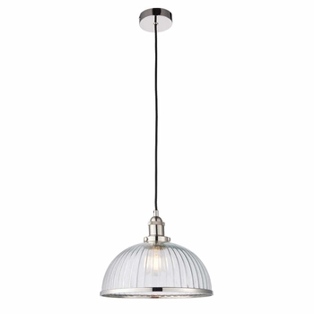 Klasyczna lampa wisząca szklana nikiel przezroczysty Hansen OUTLET