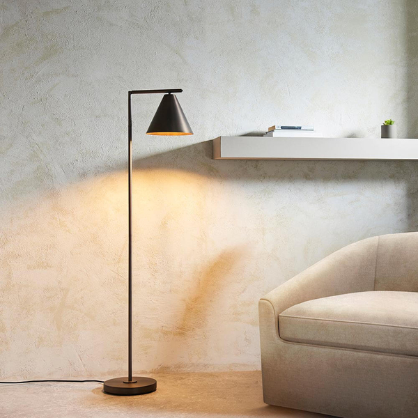 Podłogowa lampa z regulacją 102895 Endon stożek do salonu brąz antyczny