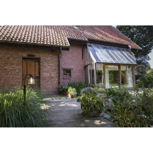 Zewnętrzna stojąca lampa Cate 7264210213 latarnia IP44 rdzawy