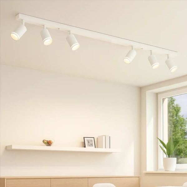 Minimalistyczna sufitowa lampa Pipe Ring Spot ML2076 belka biały