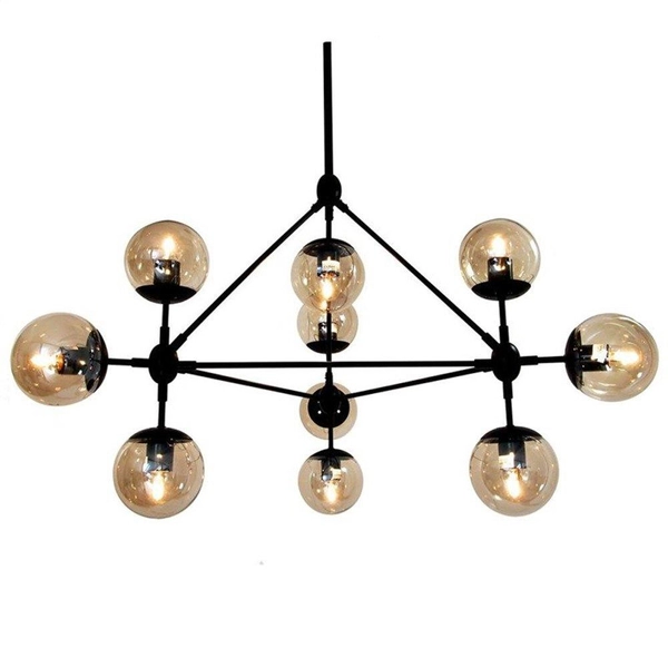 Loftowa lampa wisząca Astrifero ST-9047-10 amber Step molekuły czarna