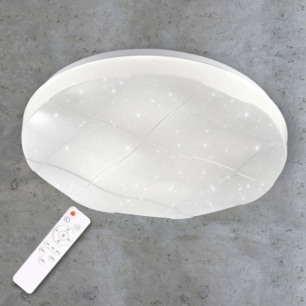 Okrągła LAMPA sufitowa POLARIS 312709 Polux metalowa OPRAWA plafon LED 48W 2700K-6500K natynkowy z pilotem biały