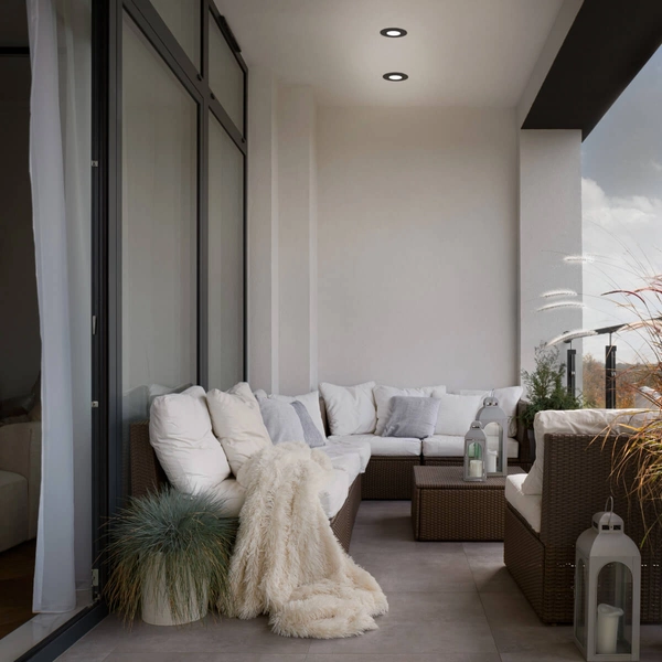 Podtynkowa oprawa Romolo AZ5390 IP65 metalowy spot czarny