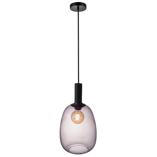 Wisząca lampa do jadalni Alton 47303047 szklana czarny przydymiony
