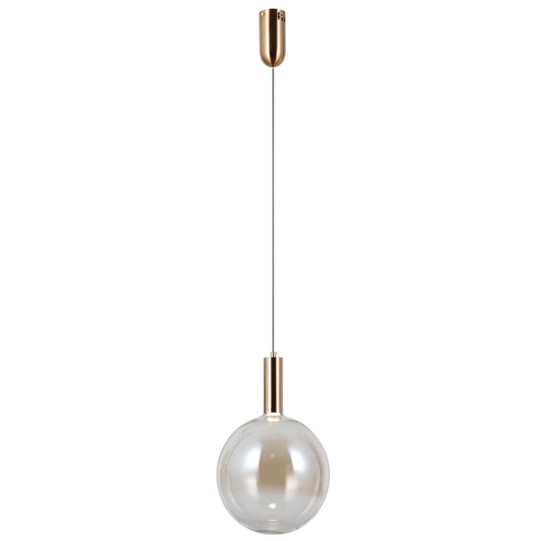Wisząca lampa kula Strela PND-34378-1L-HBR LED 5W 3000K złoty bursztynowy