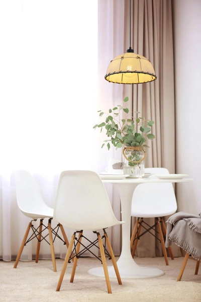 Wisząca lampa abażurowa Rex 15442H prowansalska beżowa