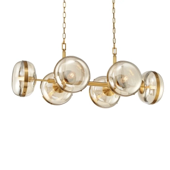 Szklana lampa wisząca Nottingham QN-NOTTINGHAM-6LP-AB złoty przezroczysty