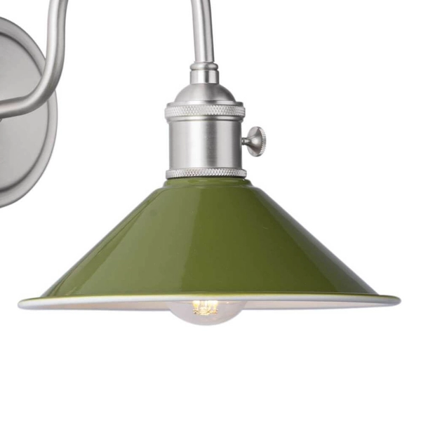 Lampa ścienna do pokoju Hadano HAD0761-07 Dar Lighting antyczny chrom zielony