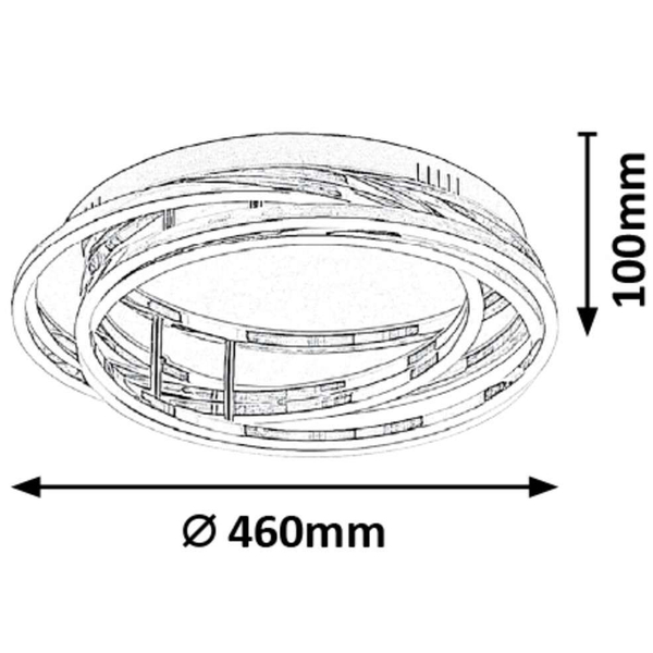 LAMPA sufitowa SELENA 2183 Rabalux okrągła OPRAWA metalowy plafon LED 40W 4000K pierścienie rings chrom